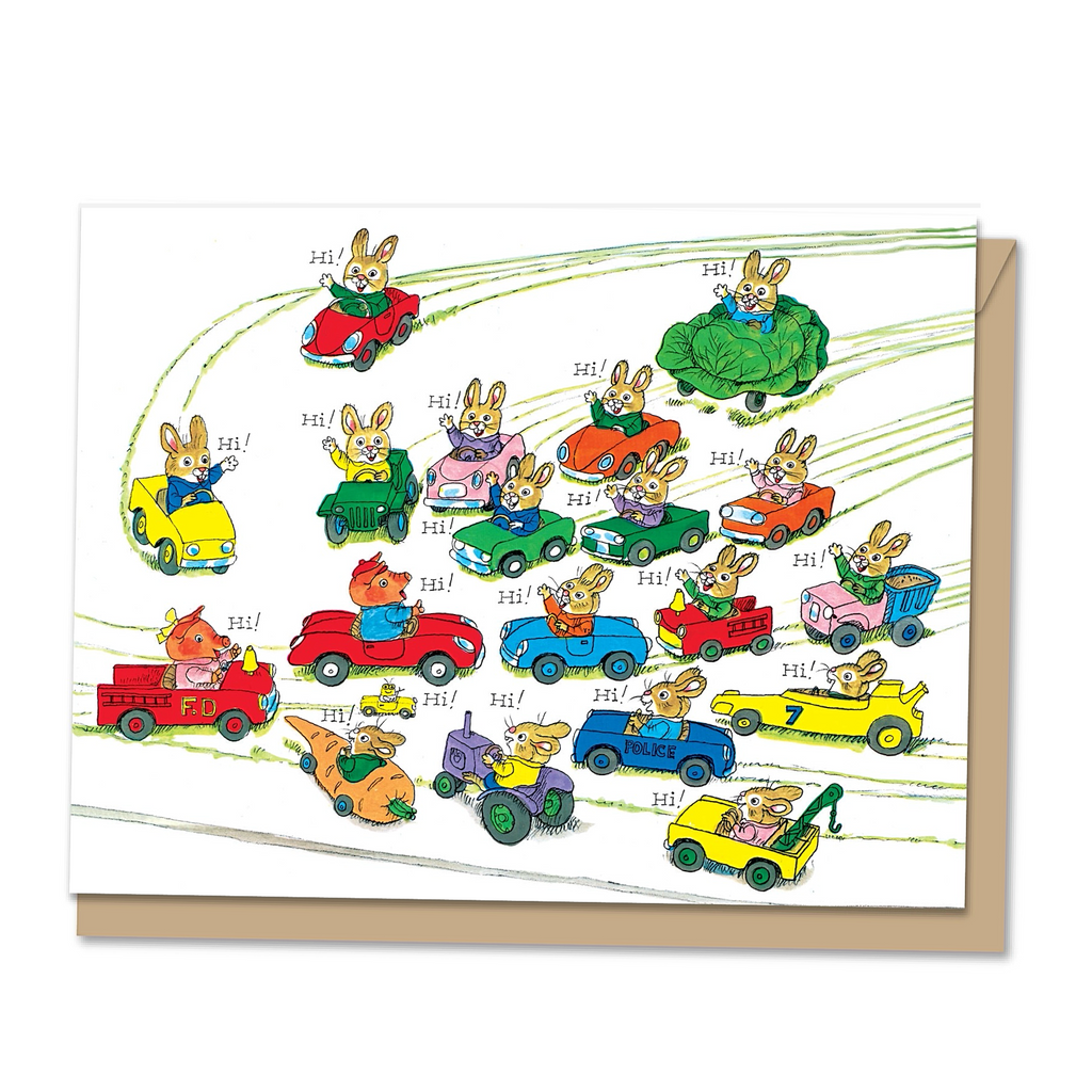 Maginating Richard Scarry Busy Town Traffic Jam Greeting Card