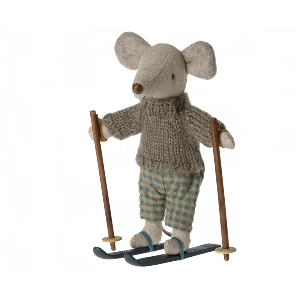 Maileg Big Brother Winter Mouse with Ski Set