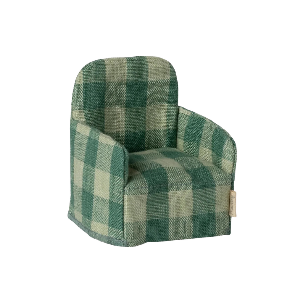 Maileg Green Check Mouse Chair