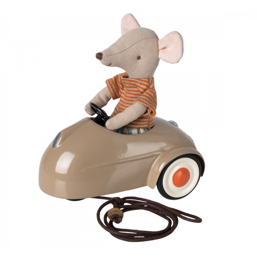 Maileg Light Brown Mouse Car