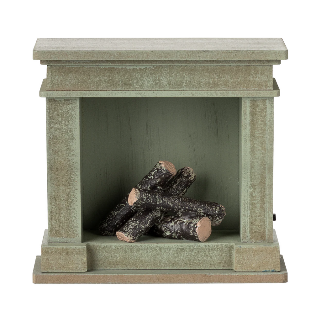 Maileg Dusty Green Miniature Fireplace