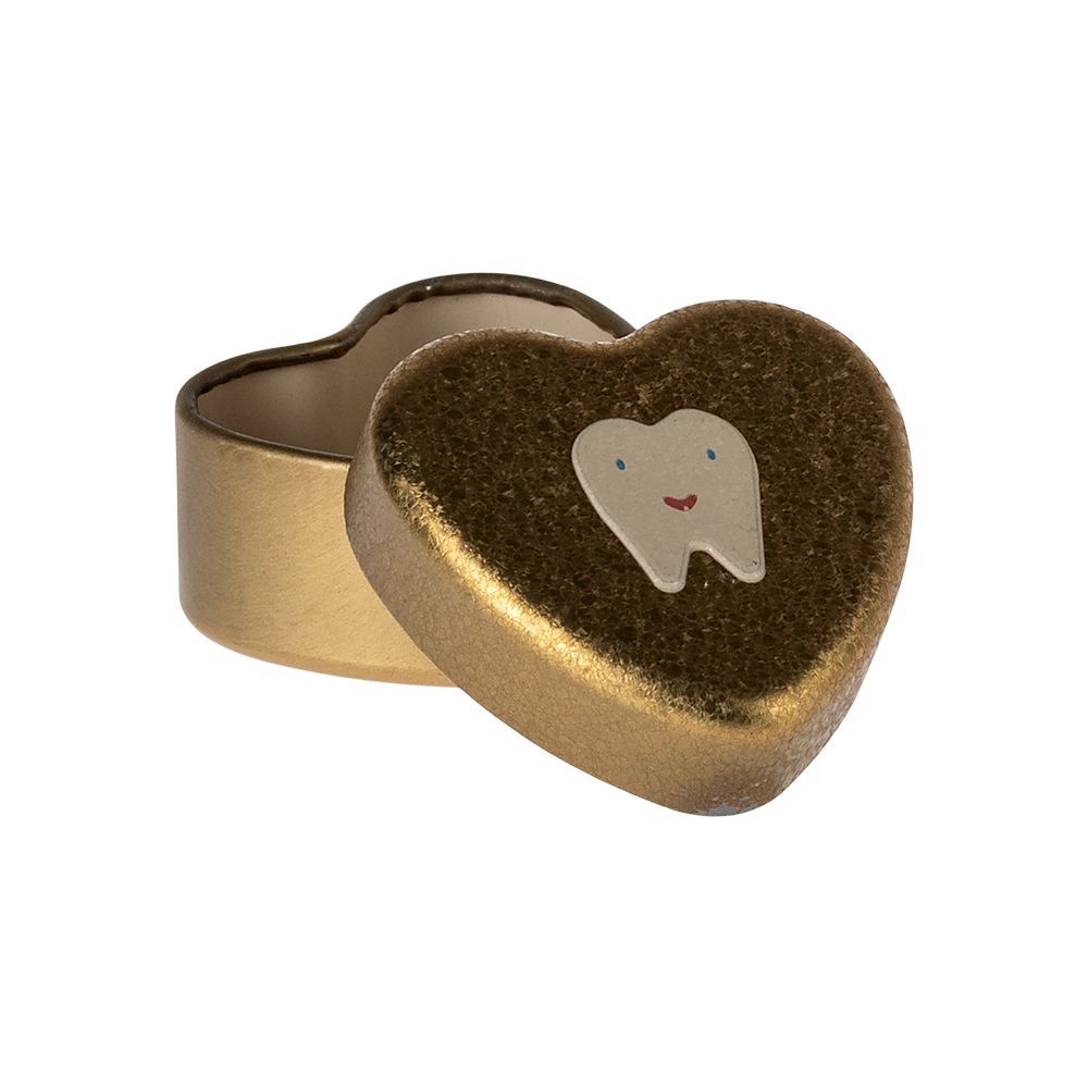 Maileg Tiny Gold Heart Tooth Box