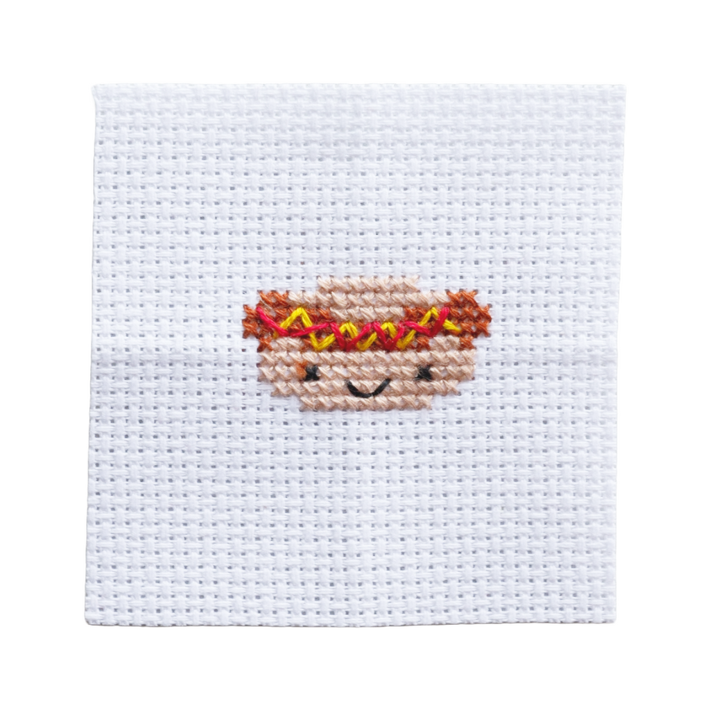 Mini Cross Stitch in a Matchbox · Hotdog