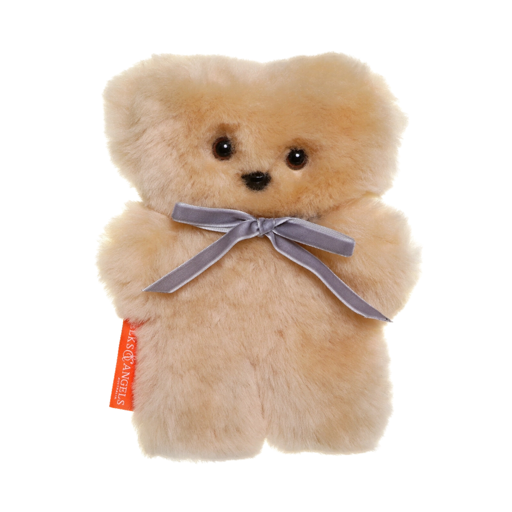 Elks and Angels Mini Sheepskin Cuddle Bear · Honey