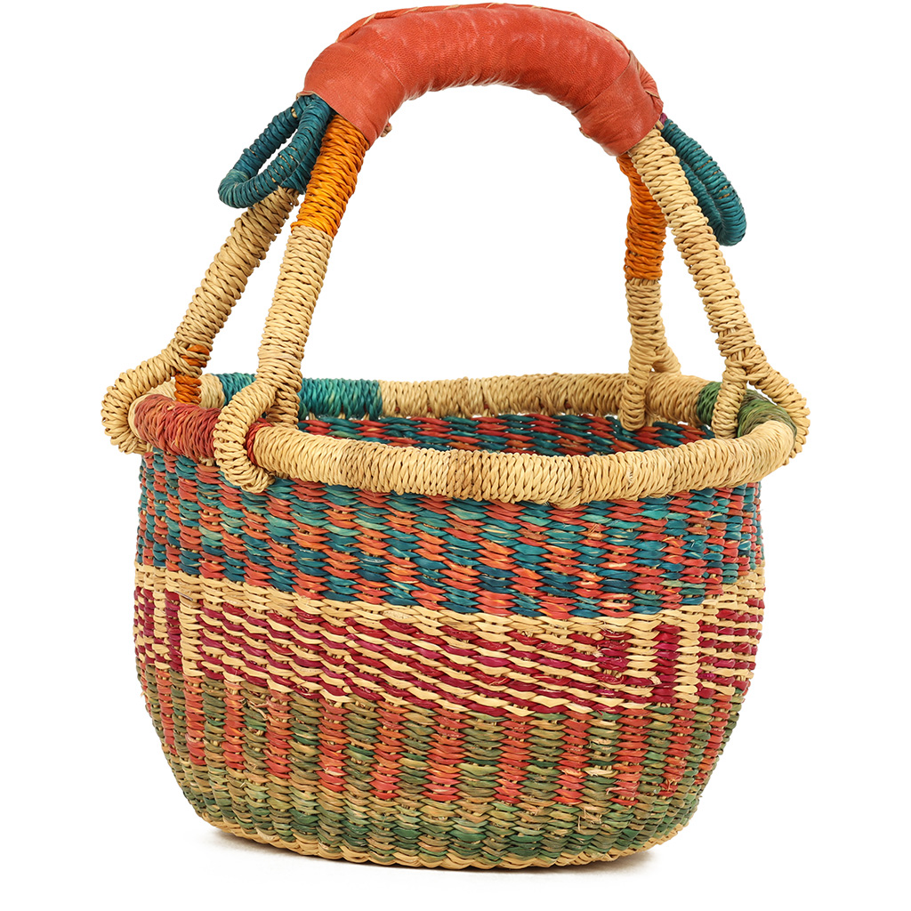 Mini Woven Basket · Checkered Dusk