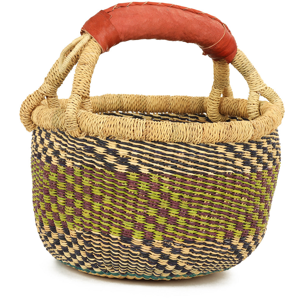 Mini Woven Basket · Grass and Violet Medley