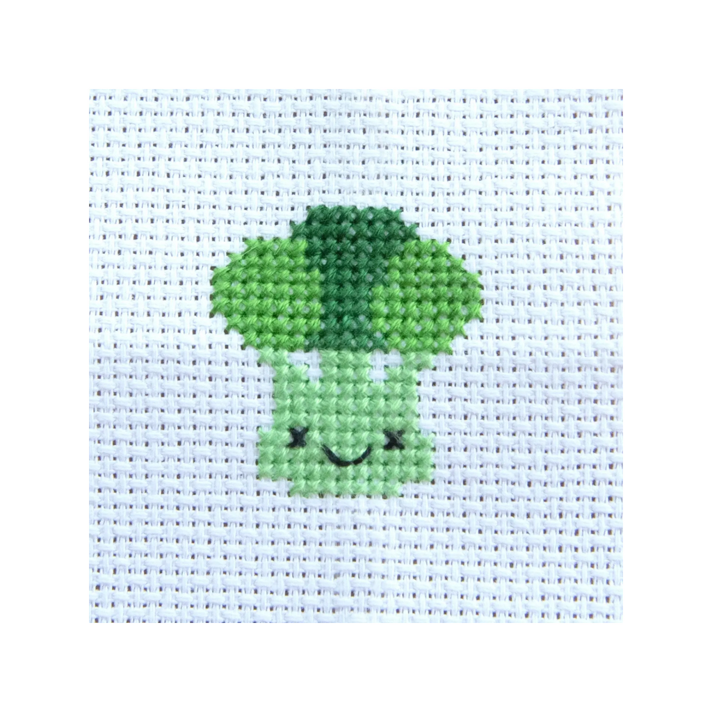 Mini Cross Stitch in a Matchbox · Broccoli