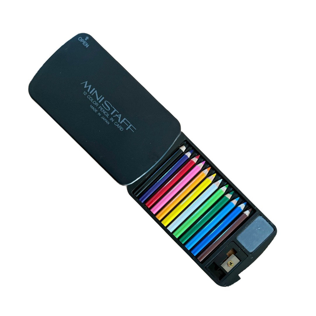 Miniature Colored Pencils with Sharpener and Eraser