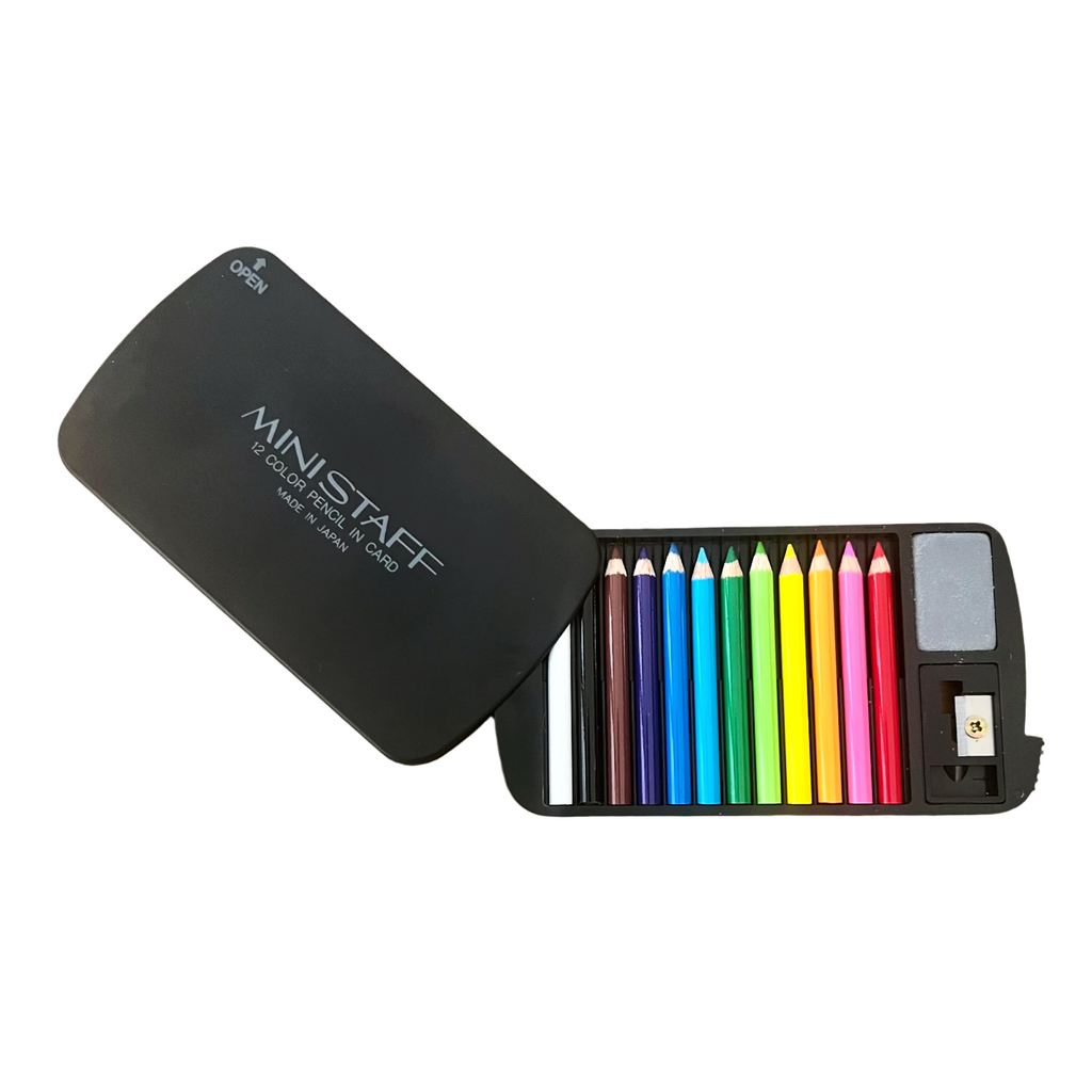 Miniature Colored Pencils with Sharpener and Eraser