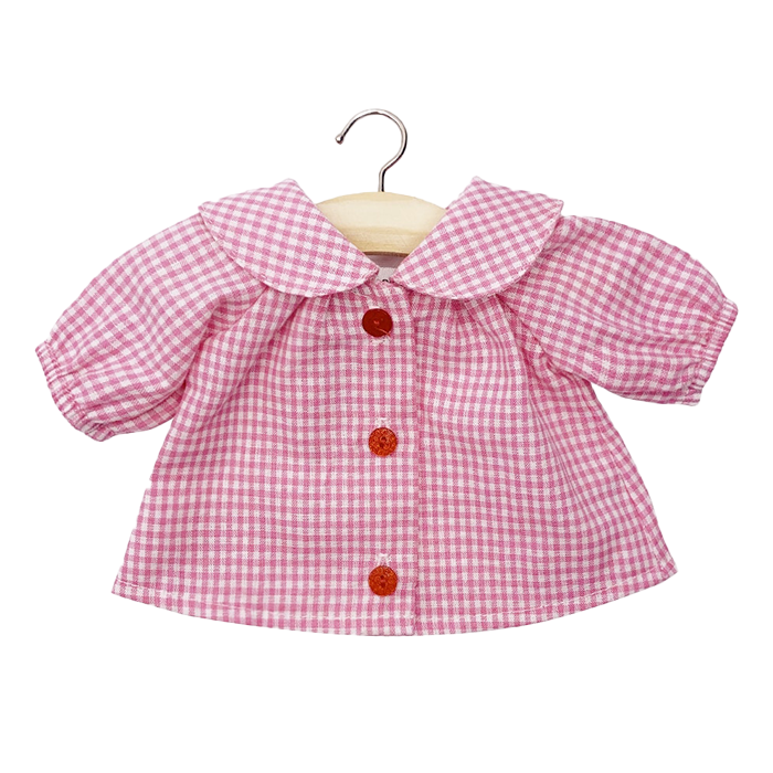 Minikane Bath Baby Doll Sized Pink Gingham Blouse