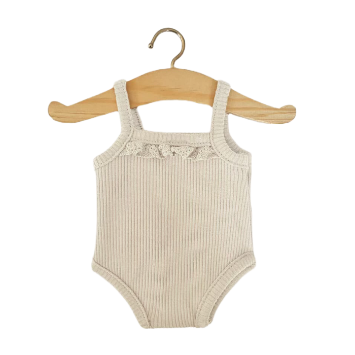 Minikane Bath Baby Doll Sized Sand Ruffled Bodysuit