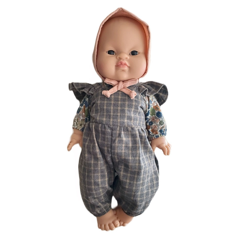Minikane Bath Baby Girl Doll in Liberty Blouse and Ruffled Romper · Asian