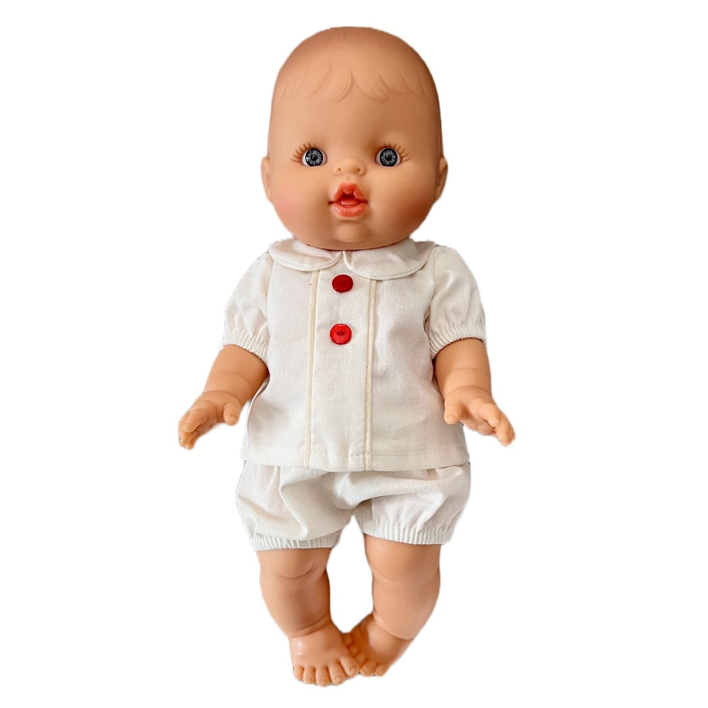 Bath Baby Girl Doll in White Blouse and Bloomers · White