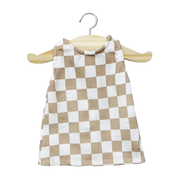 Minikane Soft Baby Doll Sized Checkered Dress