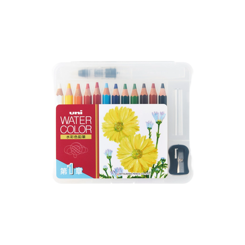 Uni Travel Sized 12 Piece Water Color Pencil Set