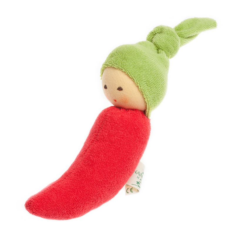 Nanchen Natur Organic Doll Rattle · Chile Pepper