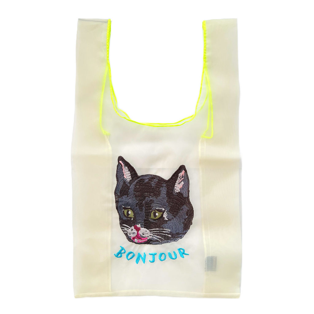 Nathalie Lété Transparent Bonjour Cat Tote