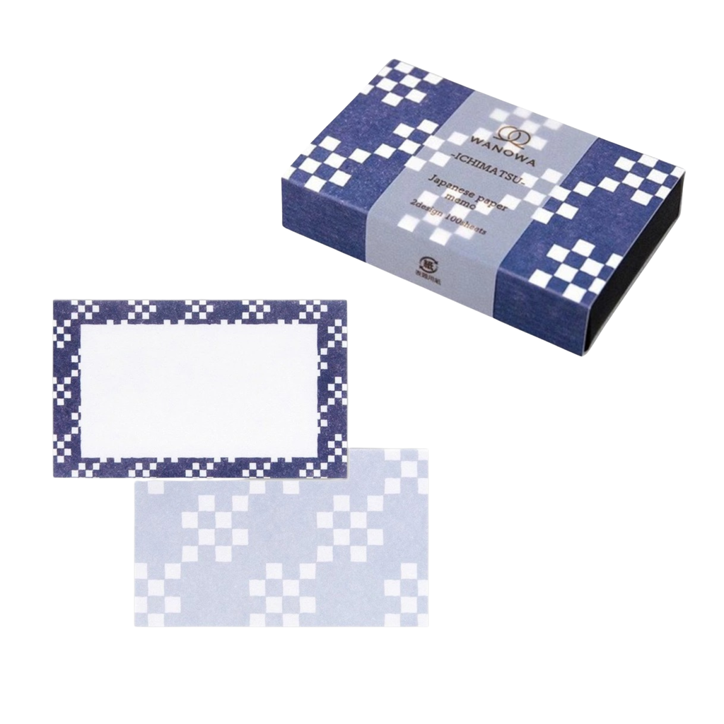 Navy Checkered Paper Set