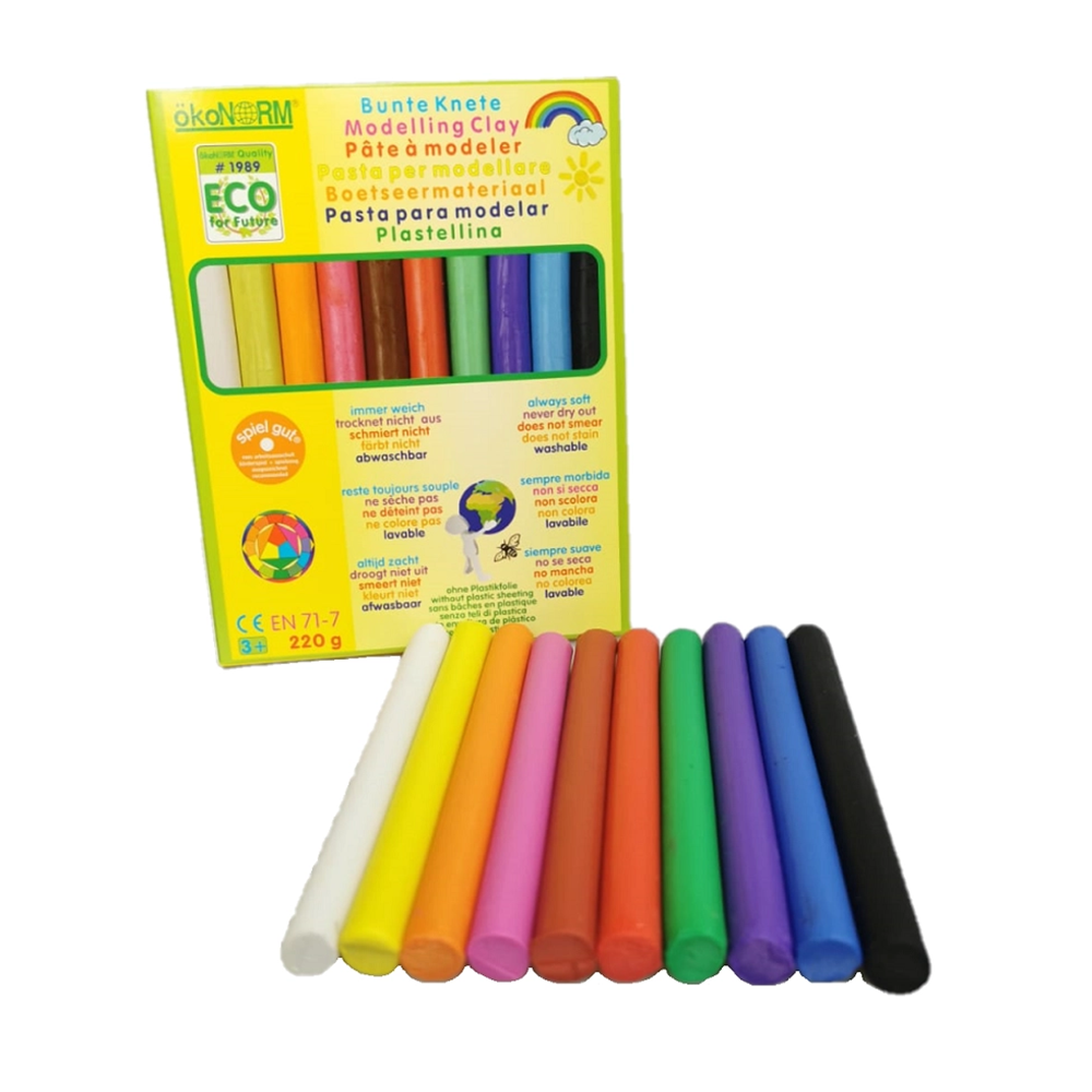 Okonorm Eco 10 Piece Colorful Modeling Clay Set