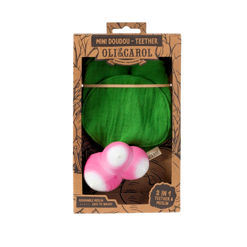 Oli and Carol Ramona The Radish Natural Rubber Doudou Teether
