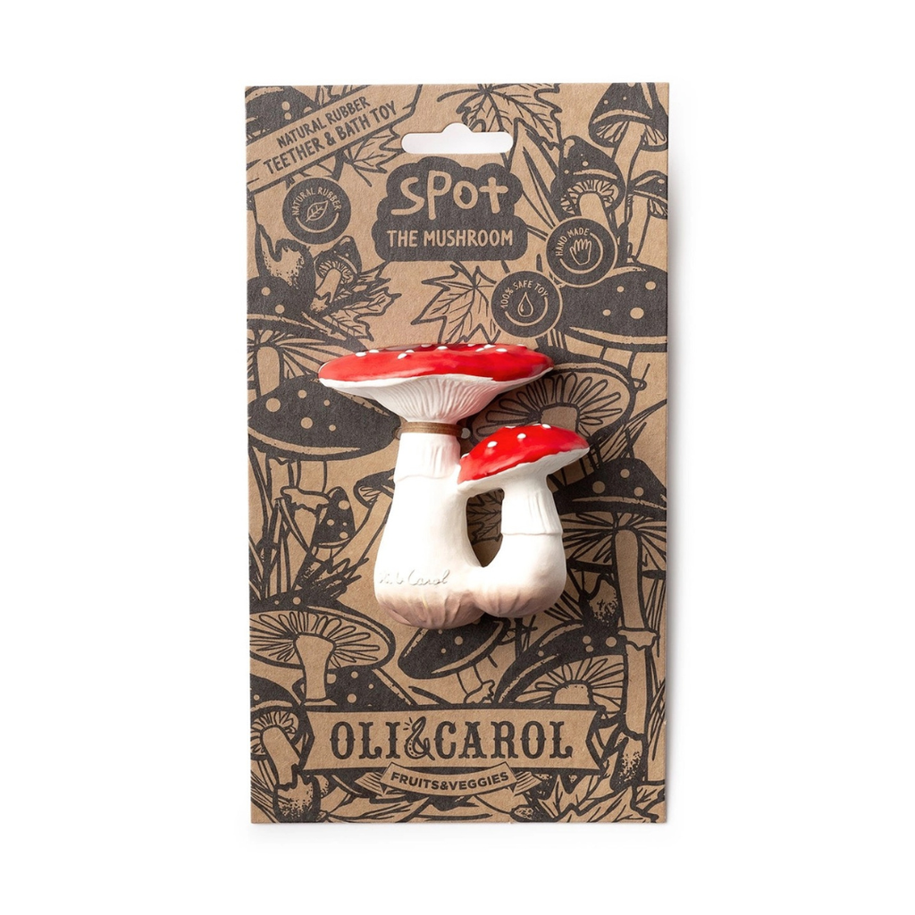 Oli and Carol Natural Rubber Mushroom Teether