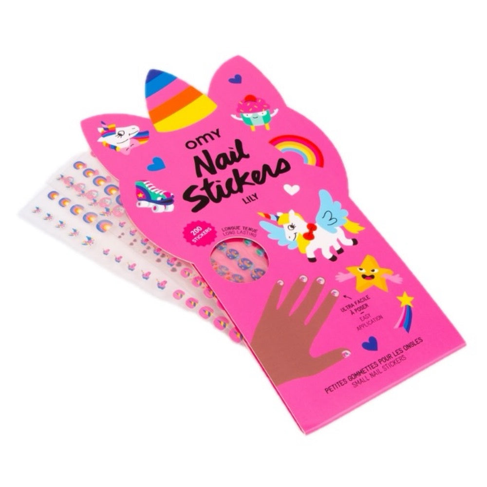 Omy 200 Piece Unicorn Nail Sticker Set