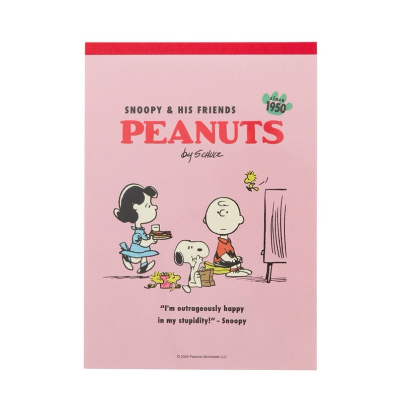 Peanuts Memo Pad  • Pink Snoopy and Friends
