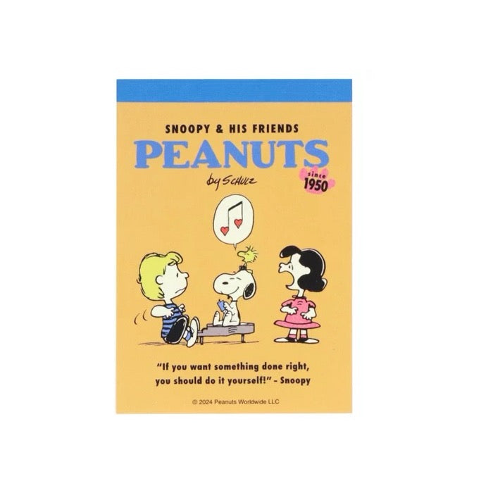 Peanuts Mini Memo Pad • Piano Practice