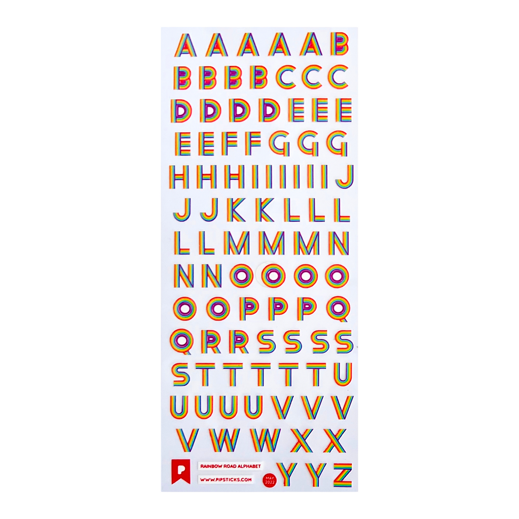 Pipsticks Rainbow Road Alphabet Stickers