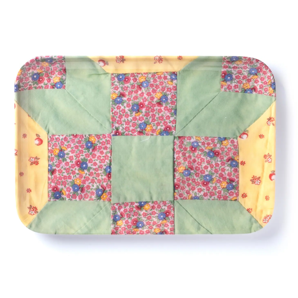 Quilt Tray · Floral and Solid Squares Starburst