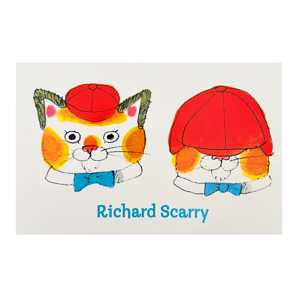 Richard Scarry Postcard · Huckle Cat in a Red Hat