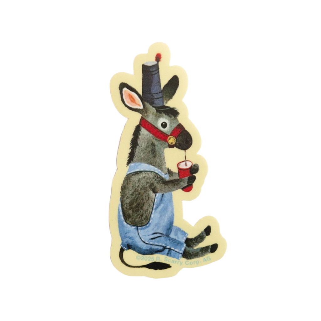 Richard Scarry Sticker · Donkey Drinking