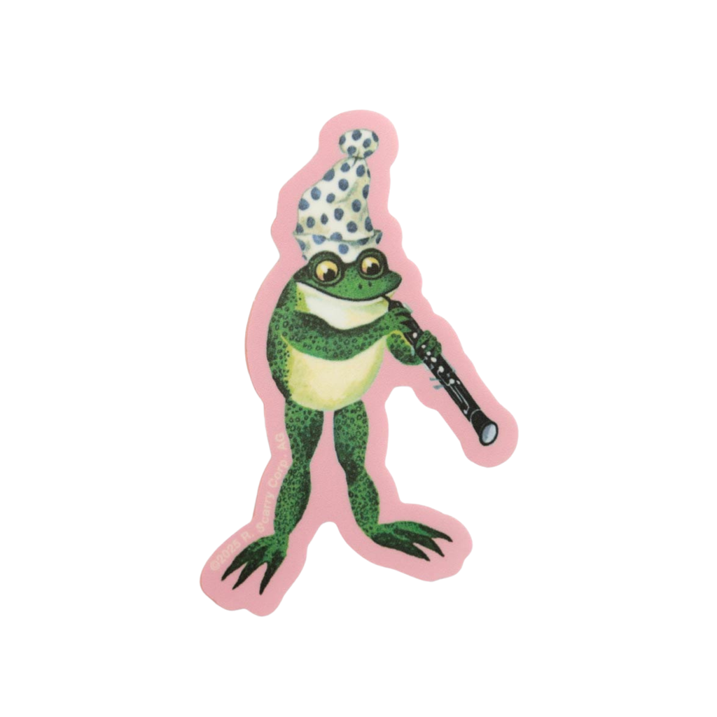 Richard Scarry Sticker · Frog Playing Flute