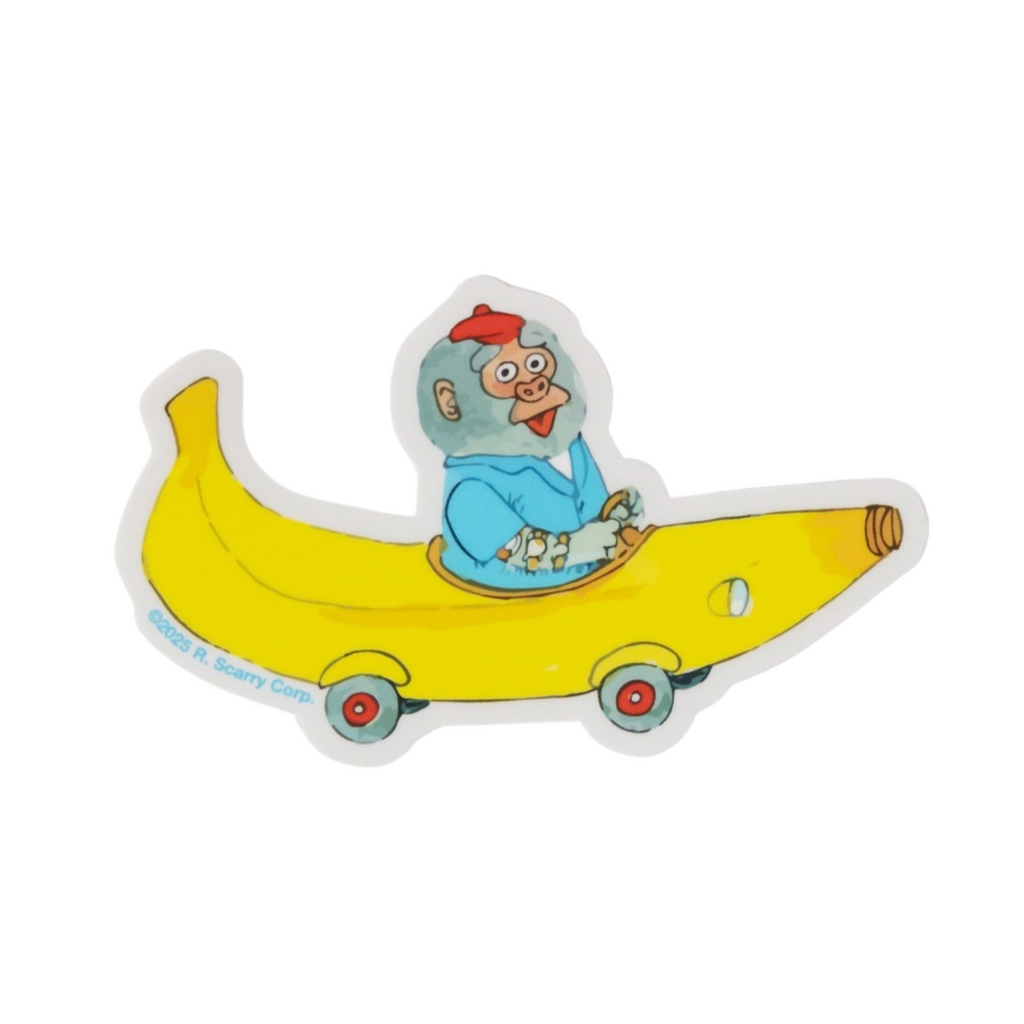 Richard Scarry Sticker · Gorilla in Banana Car
