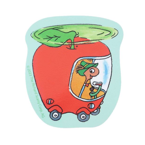 Richard Scarry Sticker · Lowly Worm in Apple Car | Acorn Toy Shop