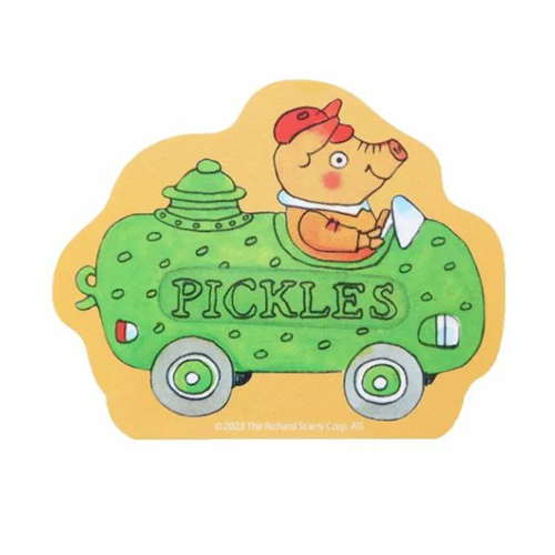 Richard Scarry Sticker · Pig in Pickle Car