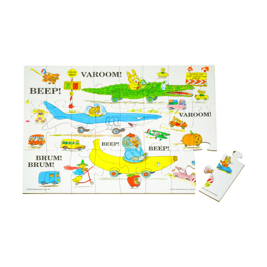 Richard Scarry's Busy World Mix and Match Tin with Puzzle