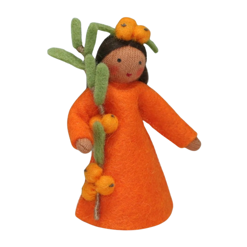 Seaberry Fairy Holding Berries · Brown