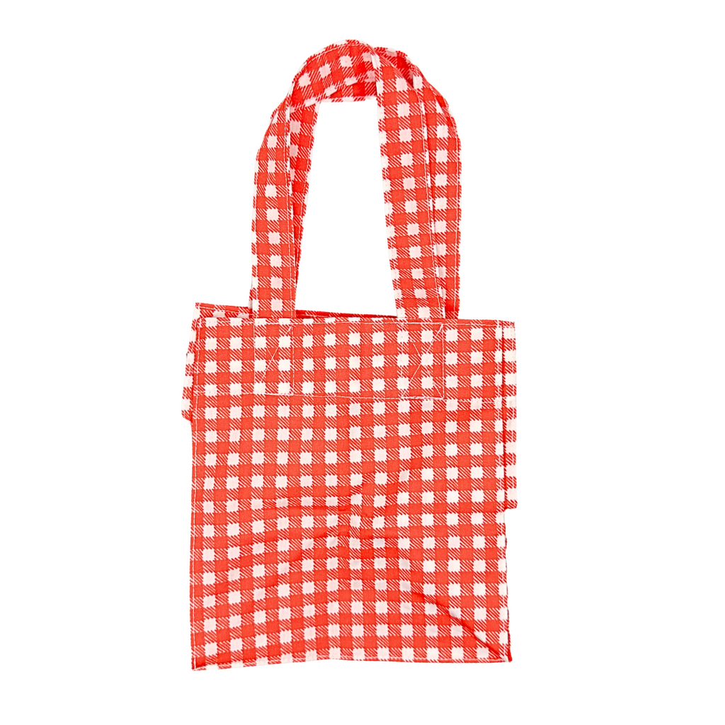 Small Grocery Bag · Orange Gingham