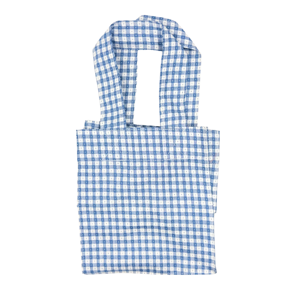 Small Grocery Bag · Pale Blue Check