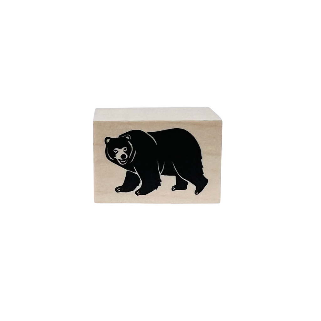 Small Wooden Rubber Stamp · Bear