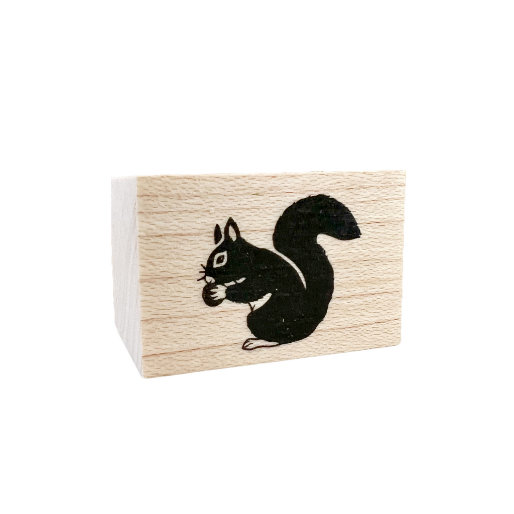 Small Wooden Rubber Stamp · Squirrel