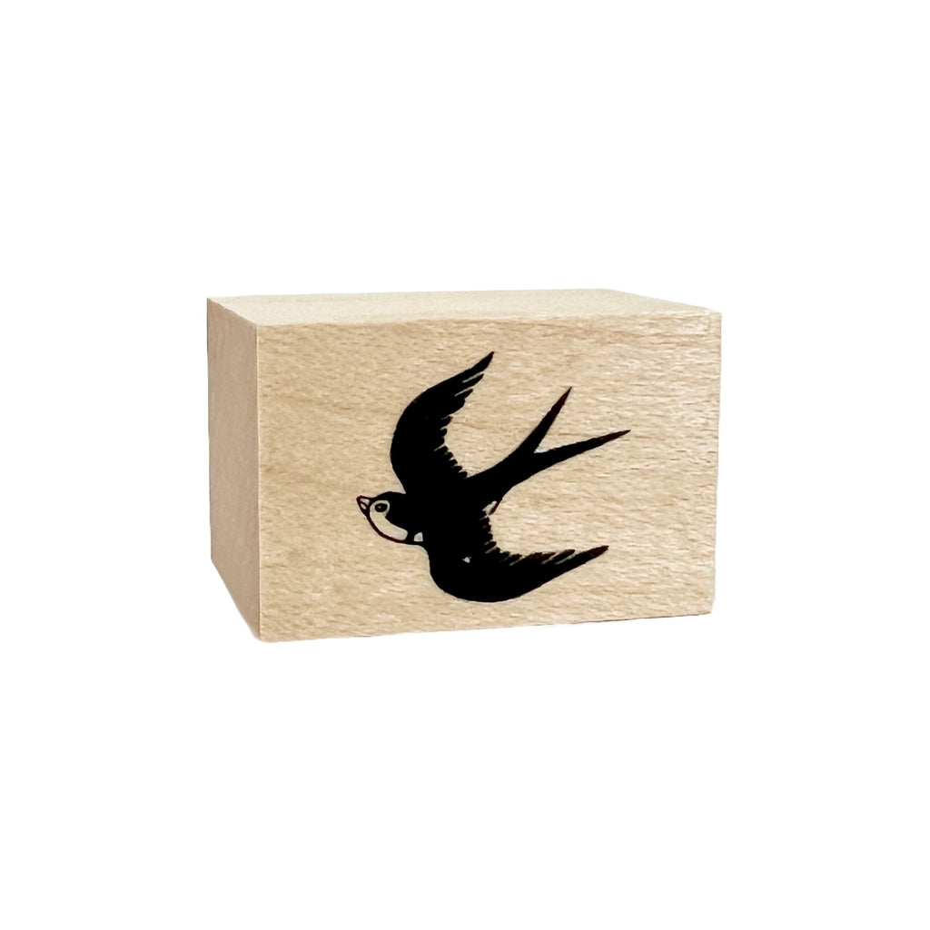 Small Wooden Rubber Stamp · Swallow