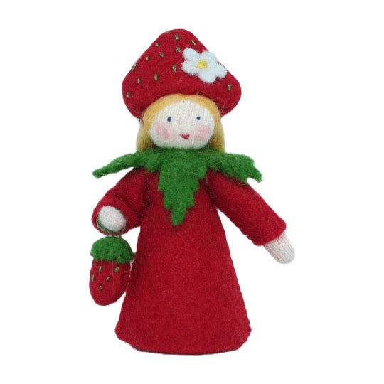 Strawberry Fairy Holding Berry · White