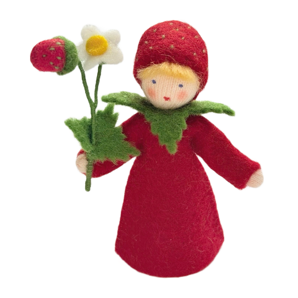 Strawberry Prince Holding Fruit · White