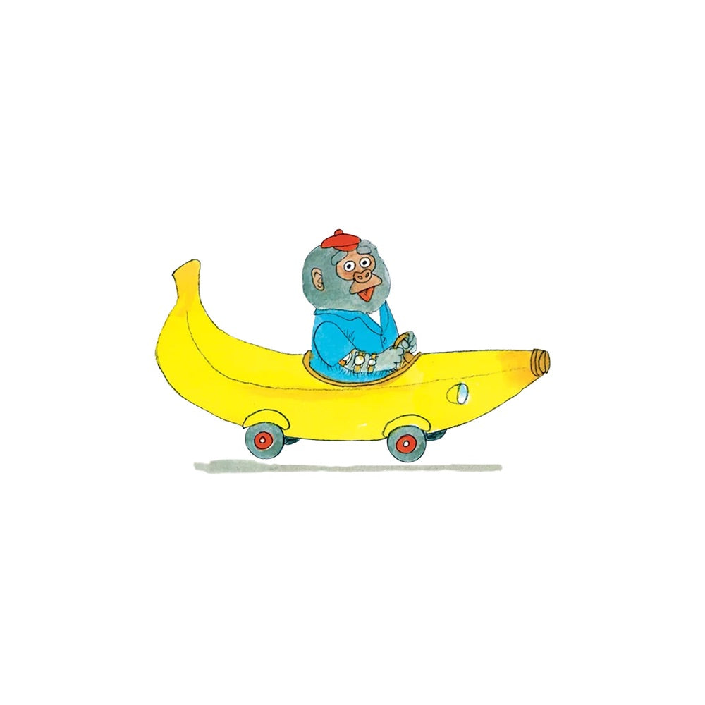 Tattly Richard Scarry Bananas Gorilla in Car Temporary Tattoo Set