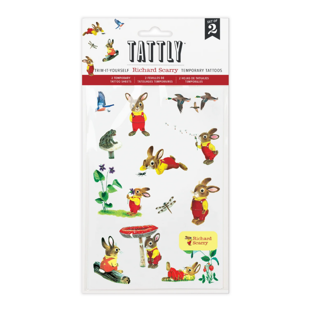 Tattly Richard Scarry I Am Bunny Temporary Tattoo Sheets