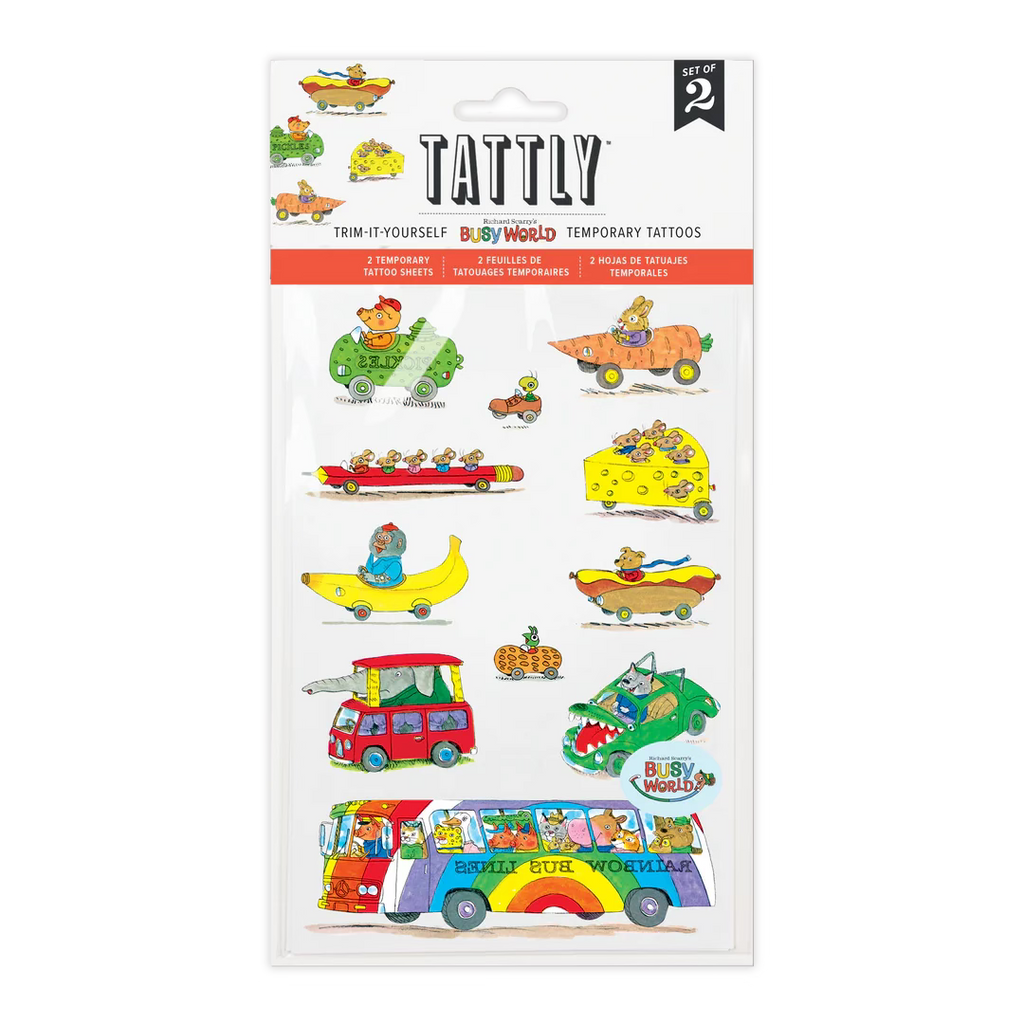 Tattly Richard Scarry Things That Go Temporary Tattoo Sheet