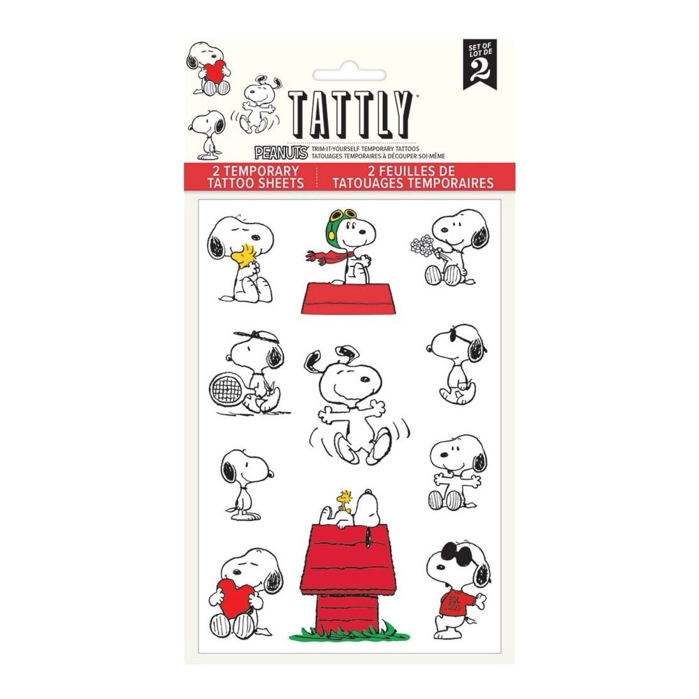 Tattly Snoopy Temporary Tattoo Sheets