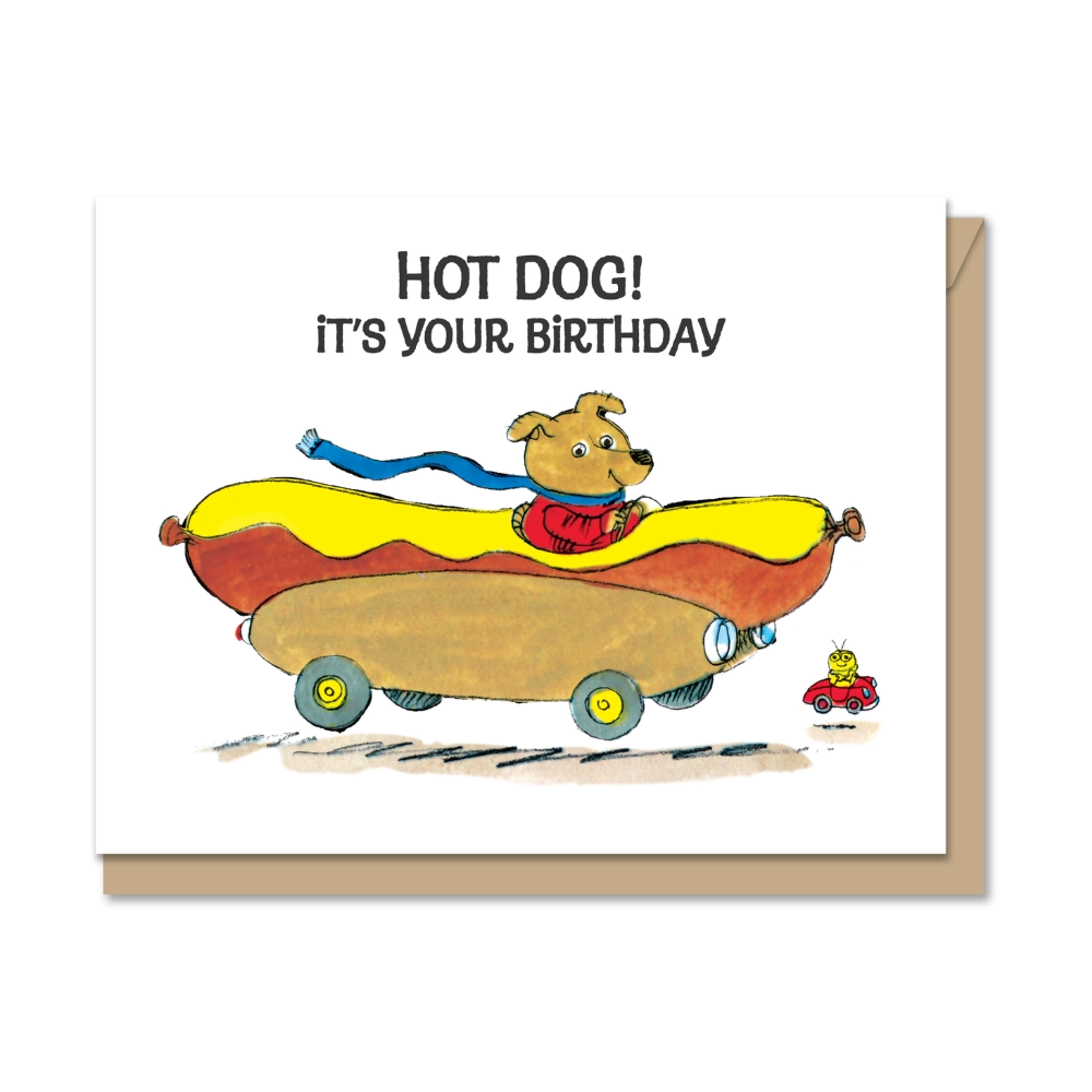 Maginating Richard Scarry Hot Dog! Birthday Card